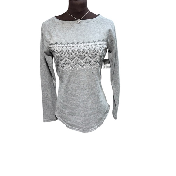 Eddie Bauer Tops - NWT Eddie Bauer Gray Pullover Top Women’s Cotton Blend Long Sleeve Size S